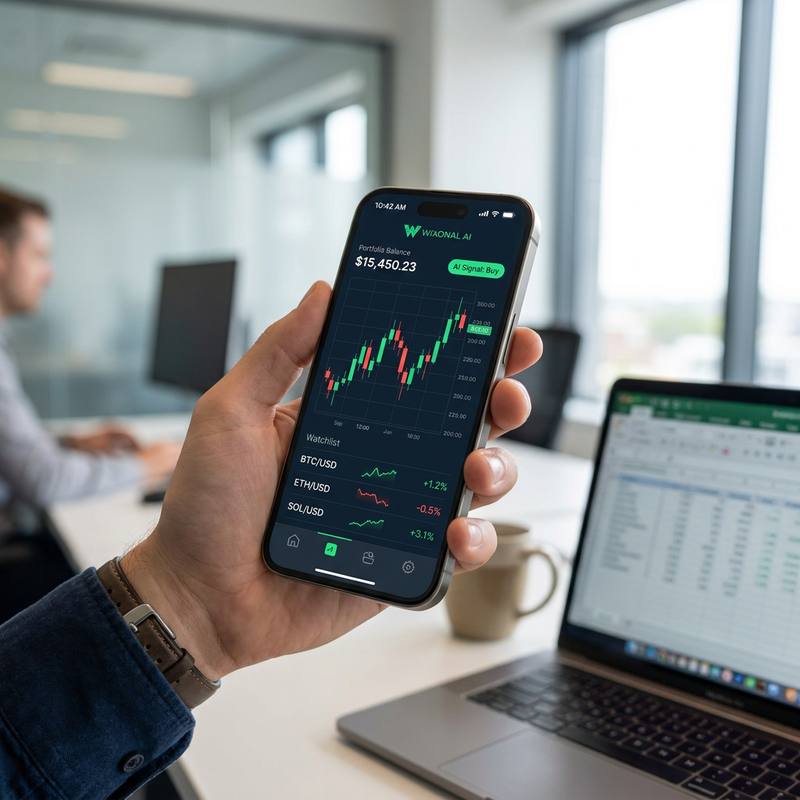 تطبيق ويكسونال على هاتف جوال يعرض قائمة الأسواق وأسعارها اللحظية